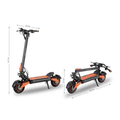 Kugoo LX10+ Electric Scooter 2*1400W Motor 60V 20.8Ah Battery 10 inch Tires 72km/h Max Speed 90km Range Hydraulic Disc Brakes.