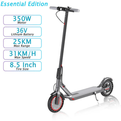 ATSANT Adult Electric Scooter 350W Powerful Motor 36V 25KM Long Range 8.5Inch with Storage Box Smart App Foldable Escooter.