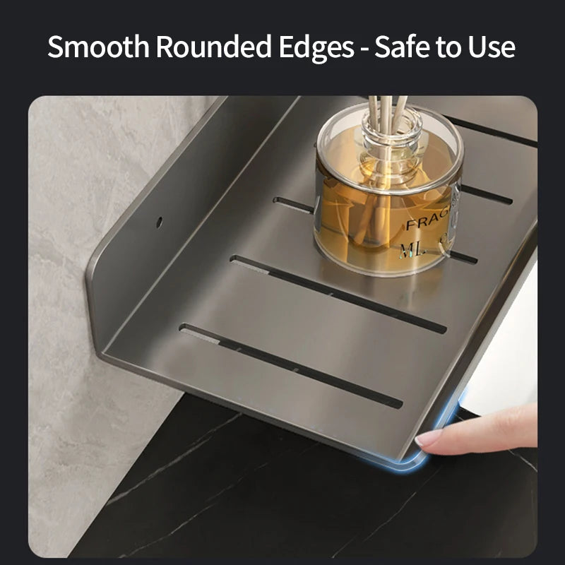 Badezimmerregal, Badezimmerregal, Toilettenlagerregal, Toilette, Küchenraum, Aluminium, zum Aufhängen an der Wand, stanzfreies Regal