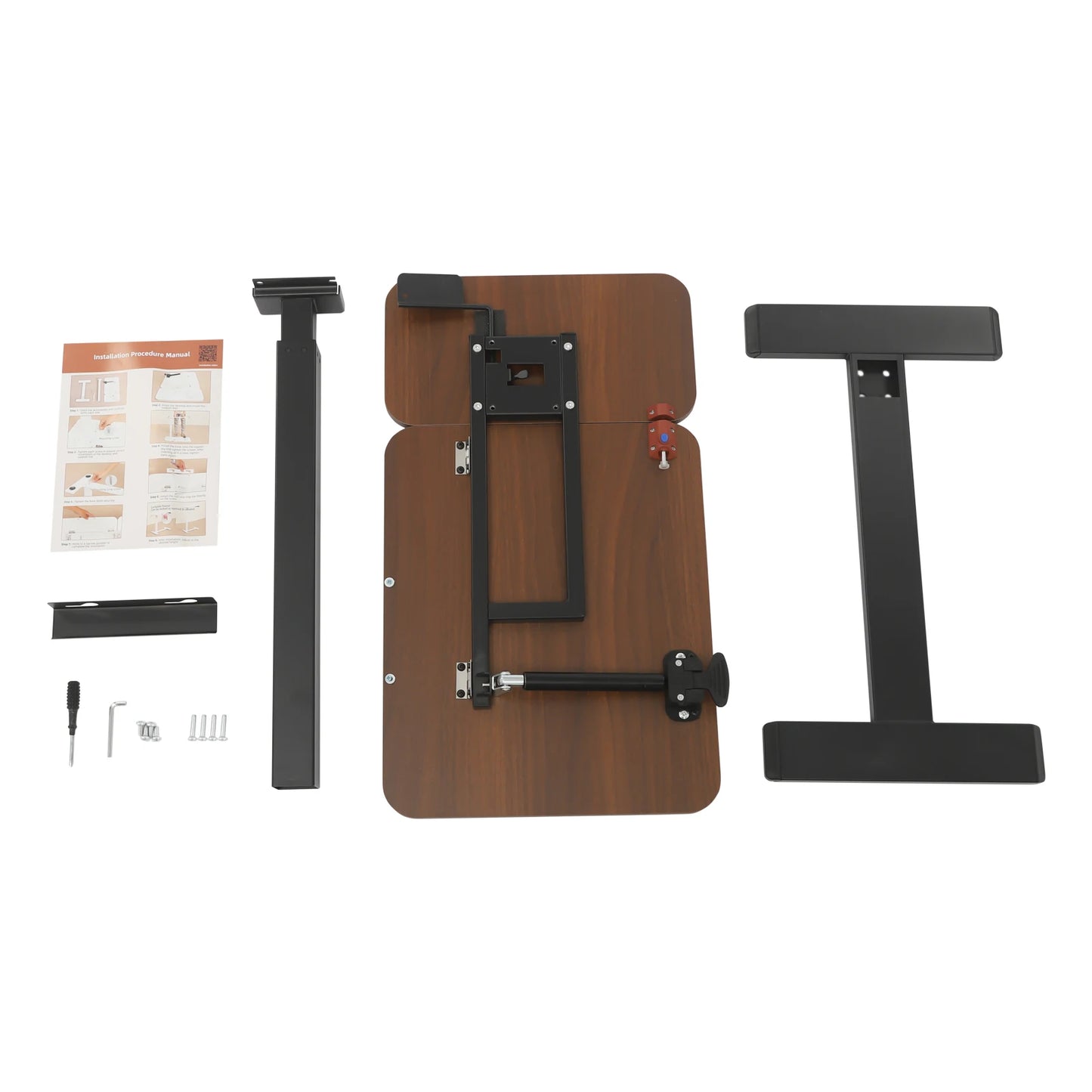 Mobiler Stehschreibtisch mit Tablettplatte, höhenverstellbar, 26–41 Zoll, drehbar, 40 kg belastbar, versteckte Räder für Home-Office-Laptops