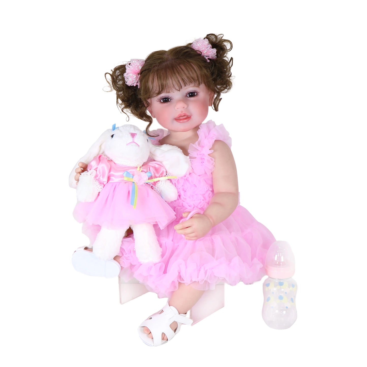 Reborn Toddler Girl Doll -22 inch Happy Dance with 3D Painted Skin Visible Veins and Soft Full Vinyl with Rooted Hair/Christmas.