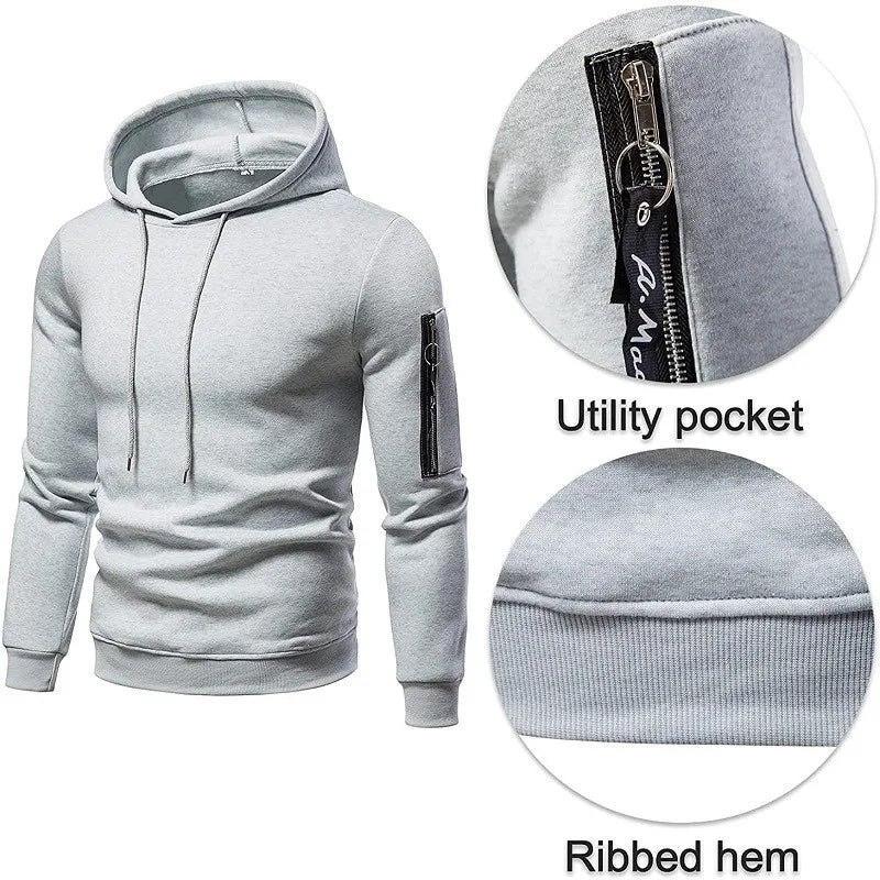 Men's Sportswear Set Two-piece Casual Jogging Warm Breathable Fitness Sportswear Set Military Tactical Hoodie + Trousers.