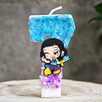 Heißer Kpop Dämon Jäger Thema Kerze 3D Nummer 0-9 Kinder Geburtstag Kuchen Dekoration Baby Dusche Anime Party liefert Geschenke