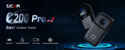 SJCAM C100 Plus Action Cam 4K Electronic Image Stabilization 2.4G WiFi 30M Waterproof With Case Sport Camera Black White.