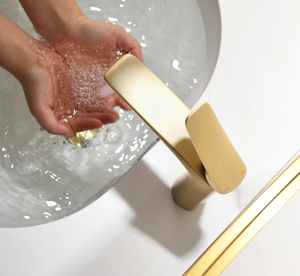 VGX Luxury Bathroom Faucets Basin Mixer Sink Faucet Gourmet Washbasin Tapware Hot Cold Water Tap Brass Chrome Black Brushed Gold