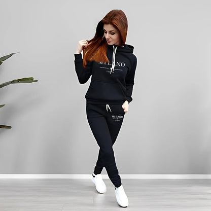 Autumn Winter Woman Clothing Printed Casual Sweatshirt Sweatpants Set Jogging Hoodie Tracksuit Sports Home Womens Pants Suit y2k.