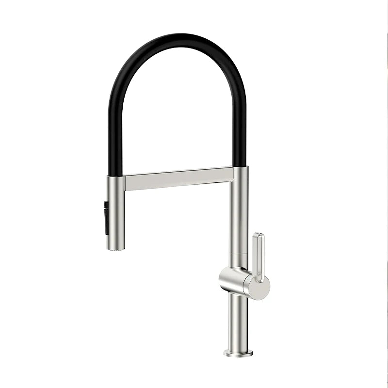 VGX Brushed Kitchen Faucet Sink Faucets Rubber Pull Down Stream Sprayer Taps Rotatable Kitchen Mixer Water Tap Hot Cold Crane