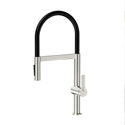 VGX Brushed Kitchen Faucet Sink Faucets Rubber Pull Down Stream Sprayer Taps Rotatable Kitchen Mixer Water Tap Hot Cold Crane