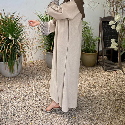 Linen Closed Abaya Keffiyeh Muslim Dress Printed Abayas for Women Dubai 2025 Luxury Turkey Ramadan Islamic Clothes Kaftan Robe.