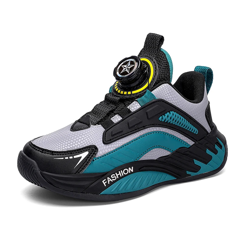 Fashion New Kids Boy Running Sport Shoes Leather Sneakers Children Outdoor Lightweight Breathable Tenis Footwear