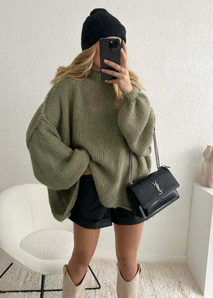 Neue Herbst/Winter frauen Pullover Einfarbig Halb-rollkragen Casual Pendler Stil Stricken Pullover Lose Pullover einfach Alle-spiel.