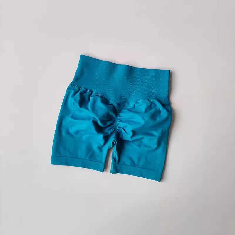 Summer High-Waist Women's Yoga Shorts Breathable Fitness Shorts Butt Lift Sports Running Cycling Push-Up Workout Gym Shorts.