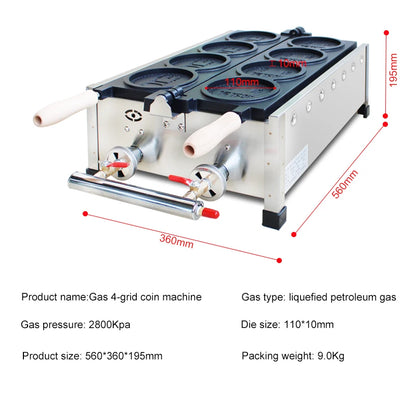 ITOP WG-1 Commerical Coin Waffle Maker Non Stick Pan Waffle Maker Snack Maker Bread Machine Round Waffle Maker Timer 110V 220V