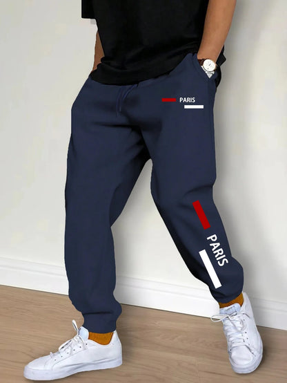 Hot Sales Autumn Mens Sweatpants Paris Printed Sports Pants Fitness Jogger Trousers Daily Casual Exercise Male Pants Fall Winter.