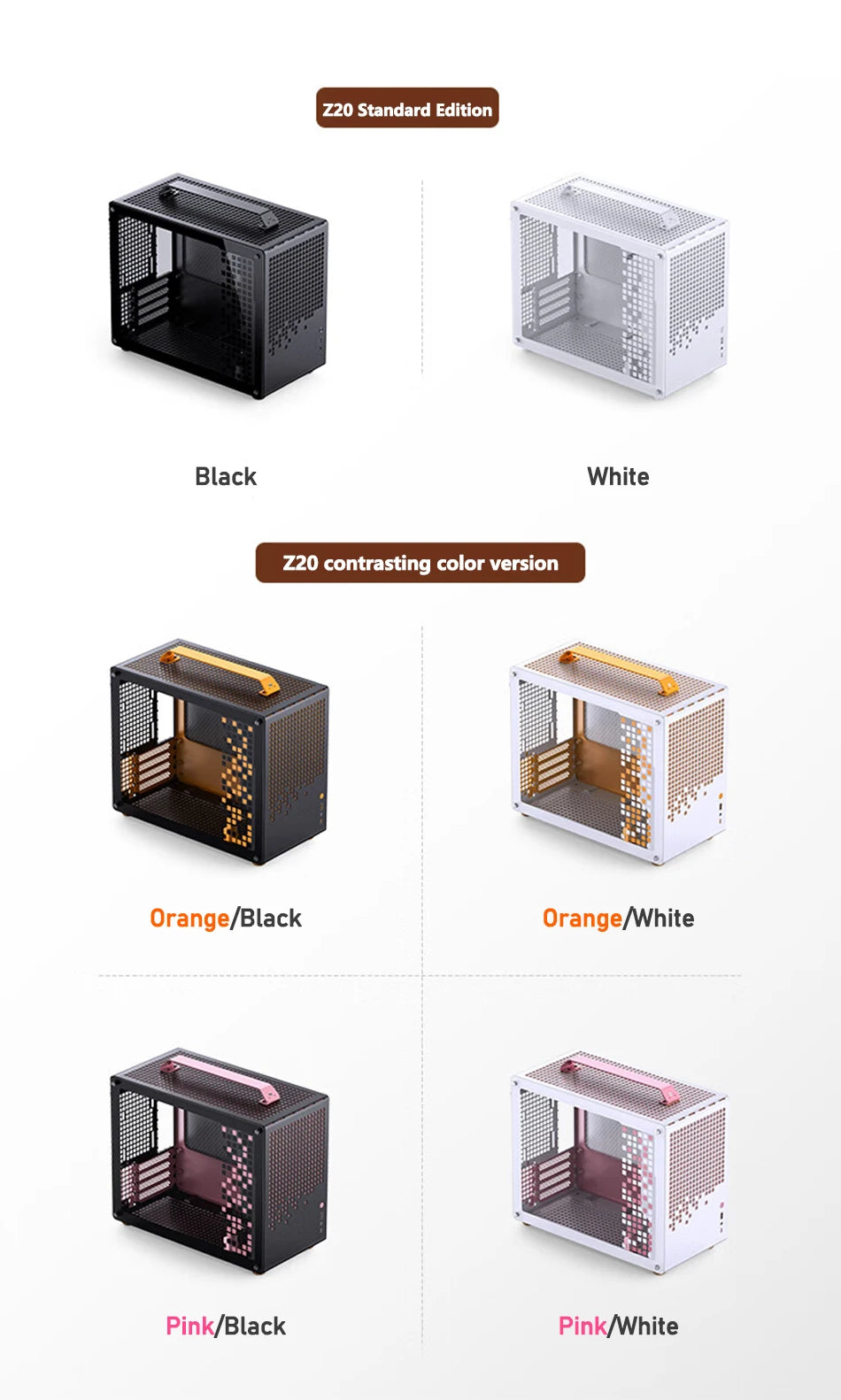 JONSBO Z20 MATX Case Detachable Handle Supports 240 Water-cooled 363mm Graphics Card Side  Transparency Desktop Mini PC Chassis.