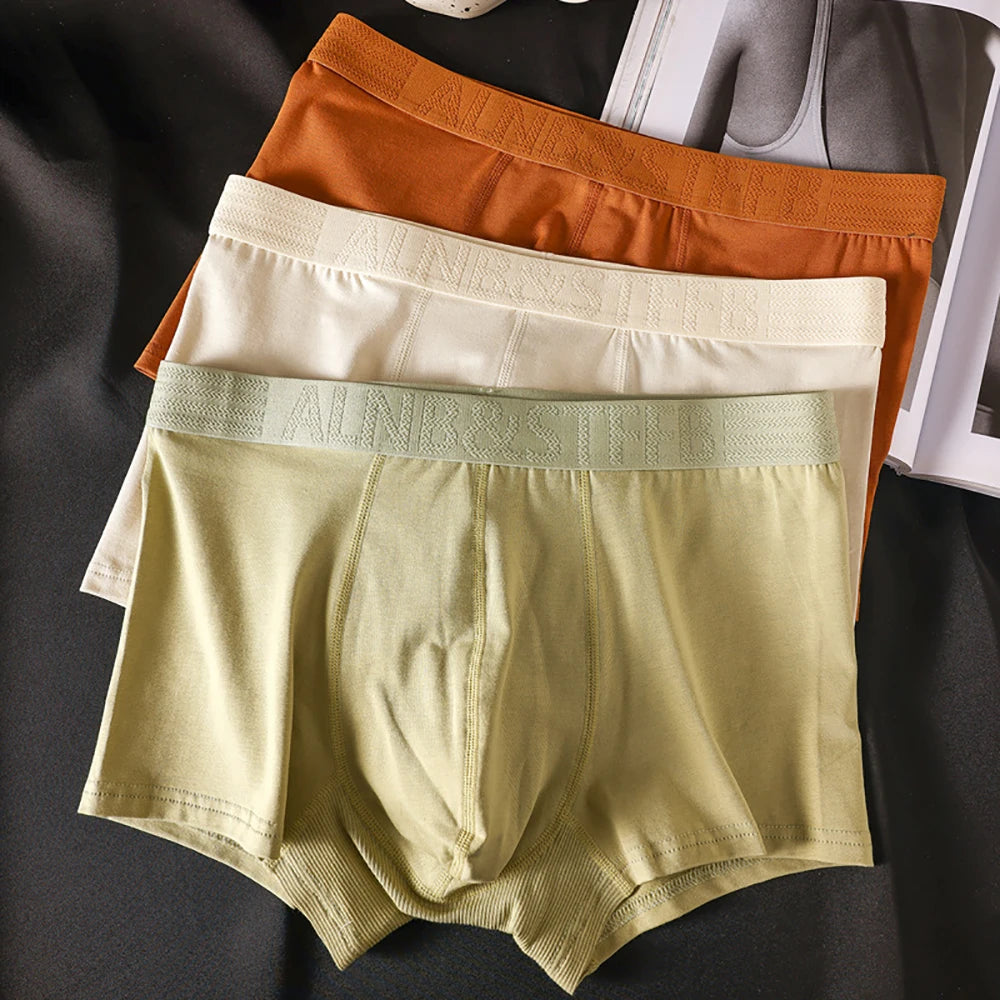 3 Teile/paket 100% Baumwolle Antibakterielle Boxer Hombre Doppel-schicht Atmungsaktive Hygroskopischen U Pouch Unterwäsche Mode männer Höschen