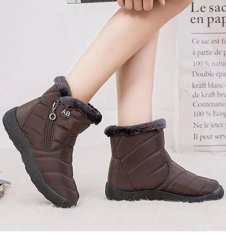 Women's Boots Women's Ankle Boots With Fur Winter Shoes Women Low Heels Winter Boots Snow Waterproof Botas Mujer Winter Footwear.