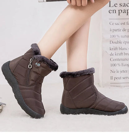 Women's Boots Women's Ankle Boots With Fur Winter Shoes Women Low Heels Winter Boots Snow Waterproof Botas Mujer Winter Footwear.