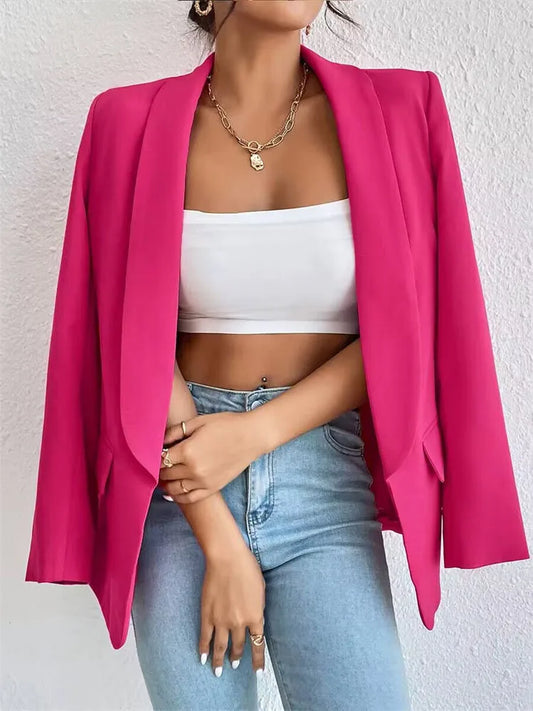 Koreanische Beliebte Rosa Neue Oberbekleidung Frauen 2024 Mode Weiblichen Frühling Jacke Casual Langarm Schwarz Blazer Mäntel.