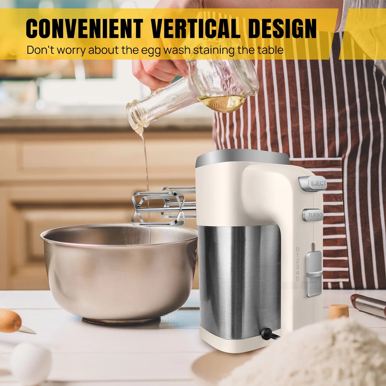 500W High Power Electric Food Mixer Dough Blender Egg Beater Spiral Whisk Cream Mixer For Household Kitchen Cooking Tools.