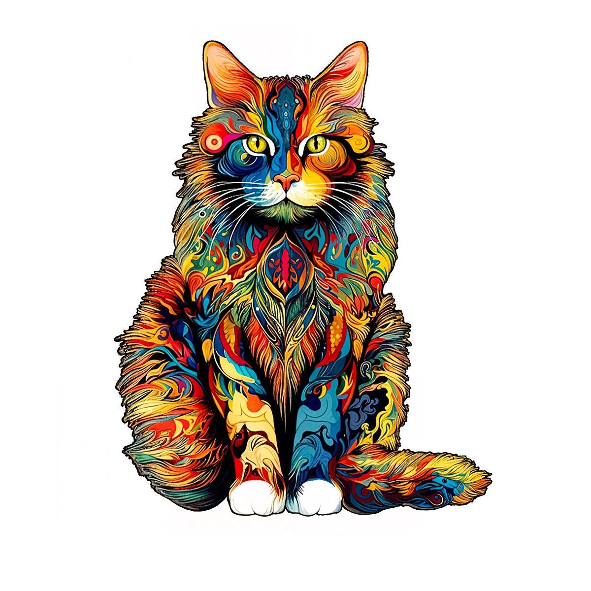 unique Cat Pattern Wooden Puzzle,Irregular Animal Shapes,  Leisure toys, The Gift for Halloween, Christmas, Birthday..