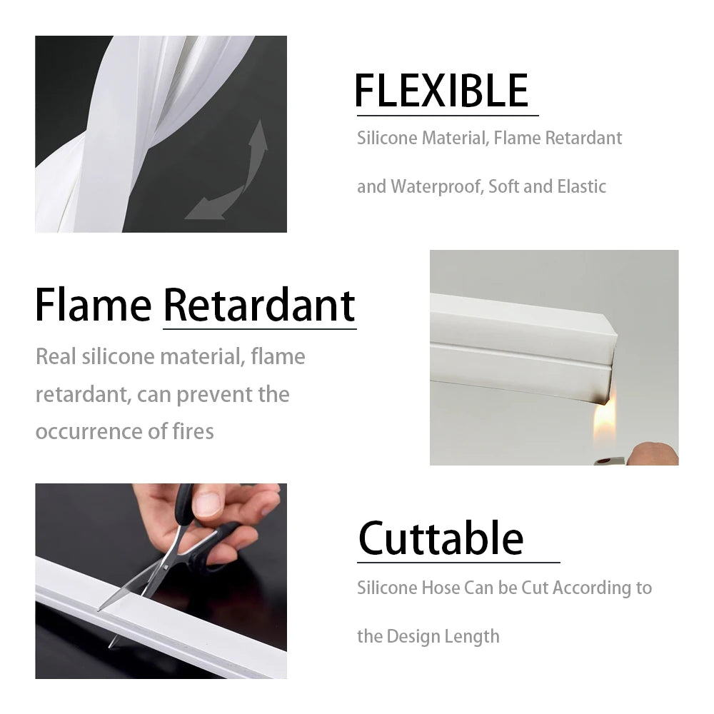 WS2812B WS2811 LED Strip Neon Rope Silica Gel Tube IP67 Waterproof For WS2815 SK6812 5050 RGB Light Ourdoor Decoration.