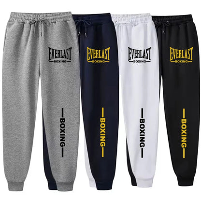 2025 Autumn Winter EVERLAST Printed Running Pants Men Women Outdoor Sports Fitness Pants Jogging Fleece Casual Sports Pants.