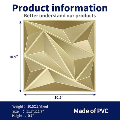 12pcs 30x30cm 3D Wall Panel Shining Gold 3D Wall Sticker Champagne gold color Wedding party background wall art Wood grain paper