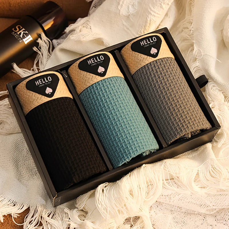 3Pcs männer Unterwäsche Eis Seide Mesh Boxer Shorts Sexy Höschen Mann Unterhose Dünne Männliche U Konvexen Dessous Großhandel viele L-6XL