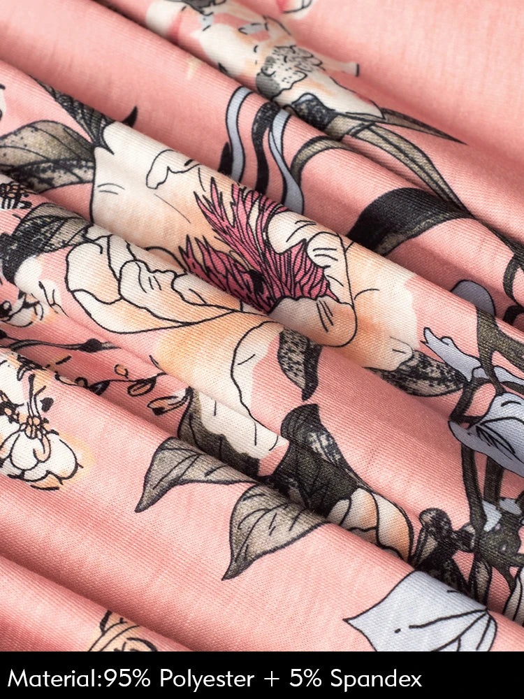 Nice-forever Vintage Elegante Blumen Druck Plissee Rundhals vestidos A-Line Pinup Business Party Frauen Flare Swing Kleid A102