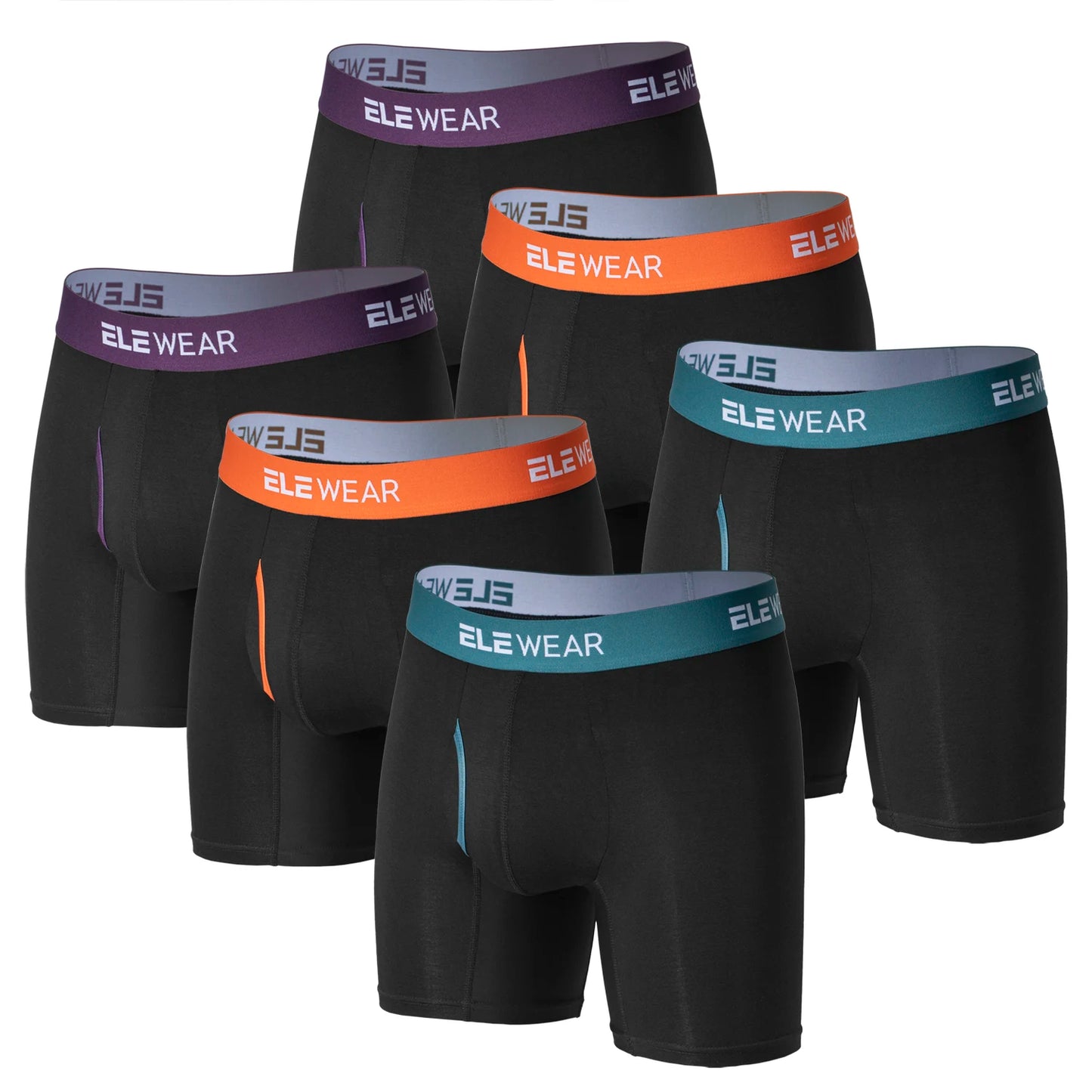 6-teilige Bambus-Männerunterwäsche mit Öffnung, atmungsaktive Herren-Boxershorts, Herrenhöschen, Unterhosen, Übergröße, modische Boxershorts