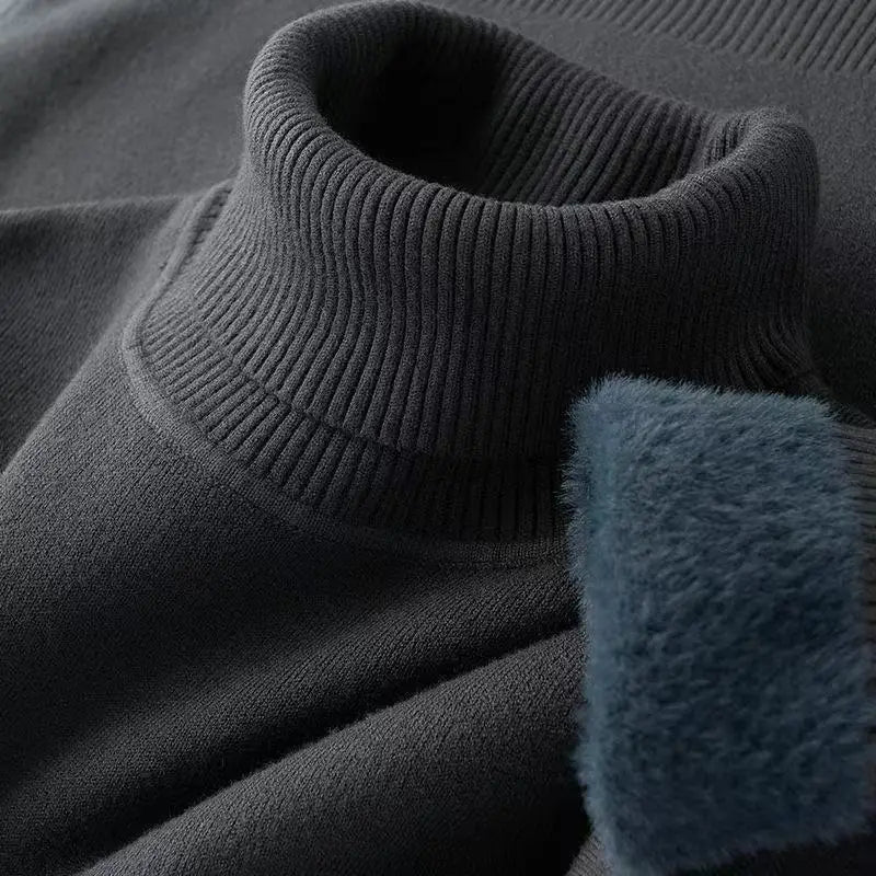 Turtleneck sweater men plus cashmere warm autumn and winter with boys men's black winter sweater base.