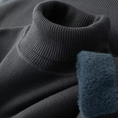 Turtleneck sweater men plus cashmere warm autumn and winter with boys men's black winter sweater base.