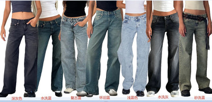 2024 neue Y2K Hohe Taille Baggy-Jeans Für Frauen Mode Lose Denim Breite Bein Hosen Casual Weibliche Kleidung XS-XL Drop verschiffen.