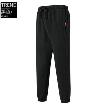 8XL Men's Down Pants Plus Size Winter Plus Velvet Thick Loose Cotton Pants Big Size Solid Color Warm Lamb Down Casual Sweatpants