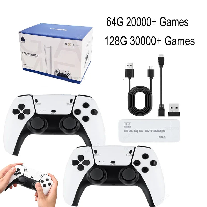 M15 Game Stick Pro Mini TV Handheld Game Console Wireless Gamepads Video Game 64G 20000+ Retro Game for PS1 NES SNES.