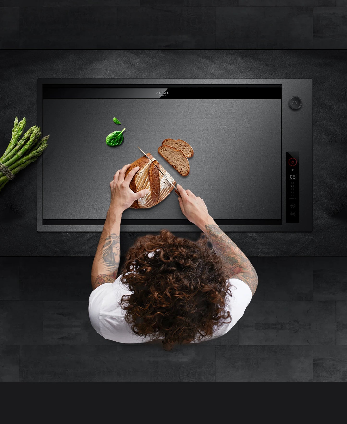 ASRAS Kitchen Sink Stainless Steel Nano Grey Kitchen Sink with Built-in Food Purifier, Hidden Cover & Adjustable Lift Faucet