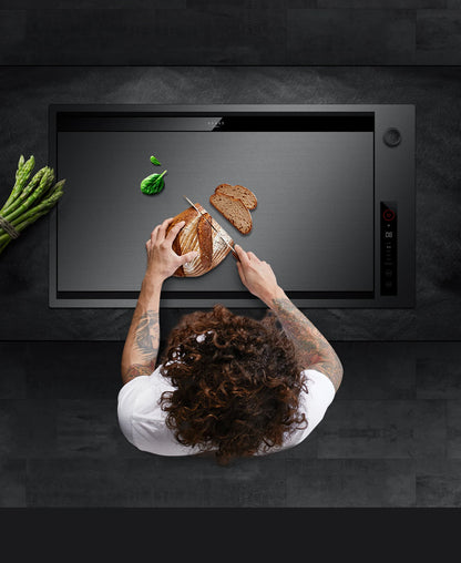 ASRAS Kitchen Sink Stainless Steel Nano Grey Kitchen Sink with Built-in Food Purifier, Hidden Cover & Adjustable Lift Faucet