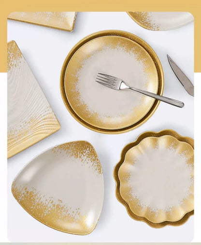 1Pc Thickened Melamine Tableware Not Easily Broken Plastic Barbecue Plate Merchant Dining Plate Household Kitchen Accessories.