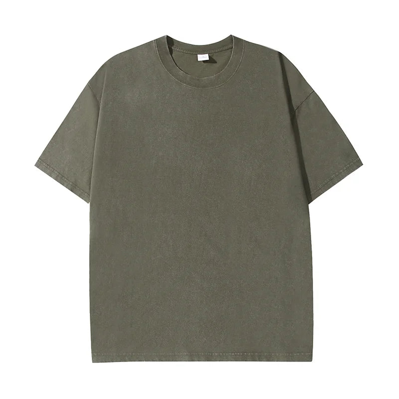 100% Cotton T-shirt Custom Logo Street Trend Short Sleeve T-shirt Embroidery Design European American Size Tops Printing Pattern