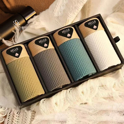 4 Stück Herren-Boxershorts, Eisseide, Unterwäsche, Unterhose, kühl, atmungsaktiv, sexy, schlankes Höschen, Netz-Dessous