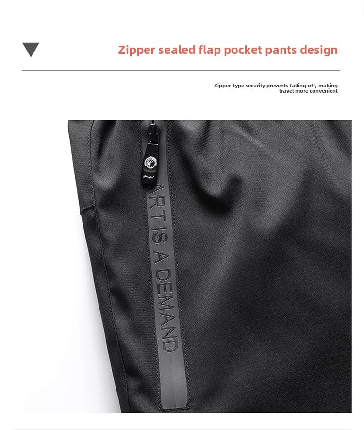 Men's Down Pants Autumn Winter New Solid Color Thickened Warm Outdoor Travel Adventure Harem Pants Men's Plus Size Casual Pants.