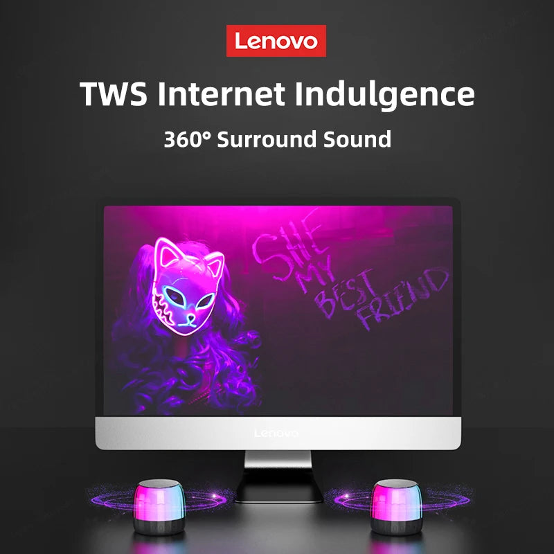 Original Lenovo K3 Plus Wireless Bluetooth Speaker Portable Music Player Cool RGB SoundBox Low Latency HiFi Stereo Loudspeaker.