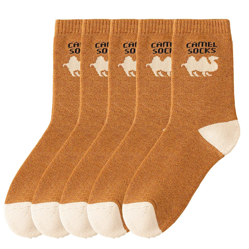 5 Pairs Men Thicken Warm Socks High Quality Casual Comfortable Soft Against Cold Snow Winter Middle Tube Women Male's Sock.