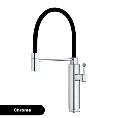 Modern red brass kitchen faucet with single handle and single hole ceramic valve core, hot and cold water pull-out sink Mixer
