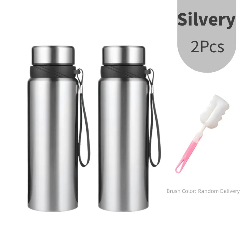 1L Stainless Steel In-vehicle Thermos Water Bottle Keep Cold and Hot Water Bottle Thermos for Water Tea Vacuum Flasks.