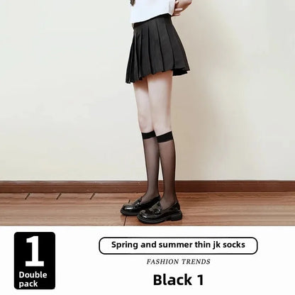 Sexy Blue Butterfly Net Stockings Women's Long Tube Socks Invisible Sweat Absorbent Polka Dot Design Pure Desire Stockings