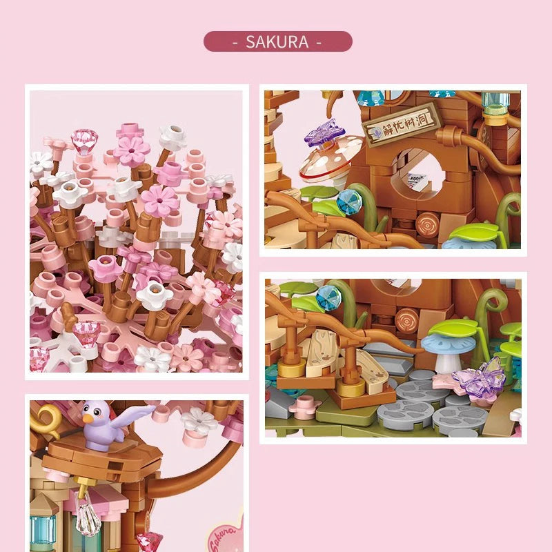 Street View Series Building blocks Izakaya Shaved Ice Shop Takoyaki Shop Coffee shop Panda Tea House model children's gift