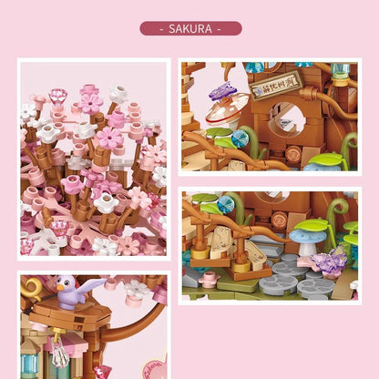 Street View Series Building blocks Izakaya Shaved Ice Shop Takoyaki Shop Coffee shop Panda Tea House model children's gift