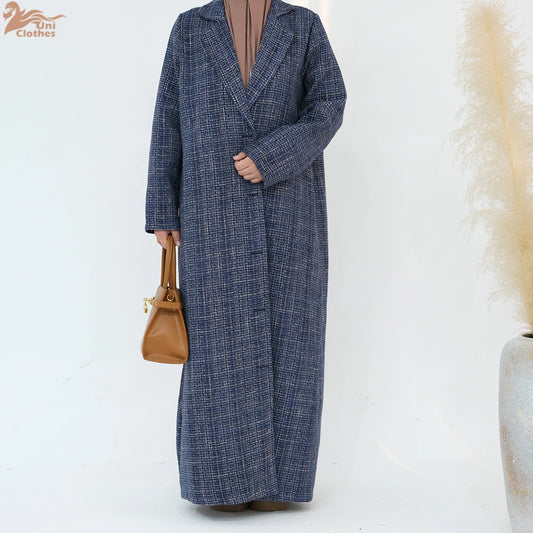 Ramadan Eid Winter Open Abaya Dubai Muslim Modest Coat Kimono African Dresses For Women Kebaya Kaftan Islam Robe Femme Musulmane.